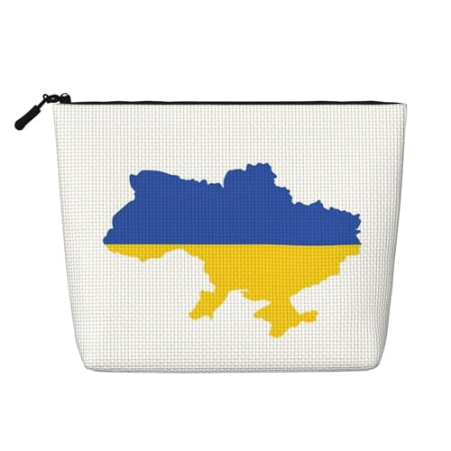 HDSKFNS Kosmetiktasche mit Ukraine-Flaggen-Druck, Make-up-Tasche für Damen, Reise-Make-up-Tasche mit Reißverschluss, ideal für den täglichen Gebrauch auf Reisen von HDSKFNS