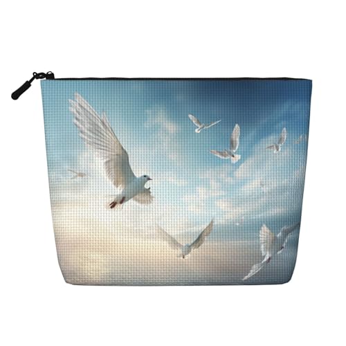 HDSKFNS Kosmetiktasche mit Vogelbeflockung, für Damen, Reise-Make-up-Tasche mit Reißverschluss, ideal für den täglichen Gebrauch und Reisen von HDSKFNS