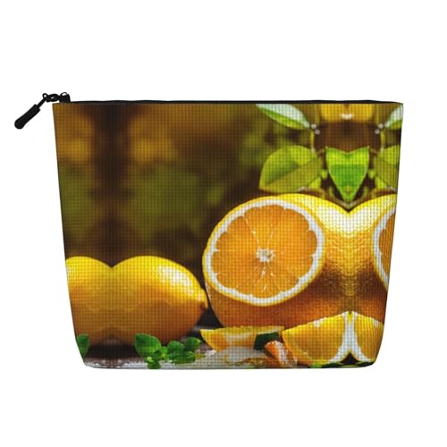 HDSKFNS Kosmetiktasche mit Zitronenmuster, für Damen, Reise-Make-up-Tasche mit Reißverschluss, ideal für den täglichen Gebrauch, Reisen von HDSKFNS
