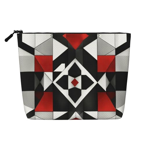 HDSKFNS Kosmetiktasche mit abstraktem geometrischem Muster, Make-up-Tasche für Damen, Reise-Make-up-Tasche mit Reißverschluss, ideal für den täglichen Gebrauch auf Reisen von HDSKFNS
