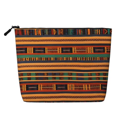 HDSKFNS Kosmetiktasche mit afrikanischem Webdruck, Make-up-Tasche für Damen, Reise-Make-up-Tasche mit Reißverschluss, ideal für den täglichen Gebrauch auf Reisen von HDSKFNS