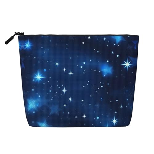 HDSKFNS Kosmetiktasche mit blauem Sternenmuster, Make-up-Tasche für Damen, Reise-Make-up-Tasche mit Reißverschluss, ideal für den täglichen Gebrauch und Reisen HDSKFNS Kosmetiktasche mit blauem Sternenmuster, Make-up-Tasche für Damen, Reise-Make-up-Tasche mit Reißverschluss, ideal für den täglichen Gebrauch und Reisen von HDSKFNS