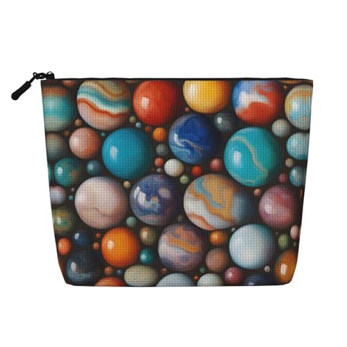 HDSKFNS Kosmetiktasche mit farbigem Marmor, 1 Druck, Make-up-Tasche für Damen, Reise-Make-up-Tasche mit Reißverschluss, ideal für den täglichen Gebrauch auf Reisen von HDSKFNS