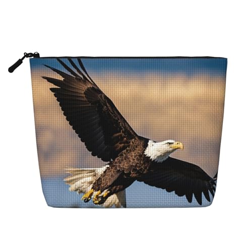 HDSKFNS Kosmetiktasche mit fliegendem Adlermotiv, Make-up-Tasche für Damen, Reise-Make-up-Tasche mit Reißverschluss, ideal für den täglichen Gebrauch und Reisen von HDSKFNS