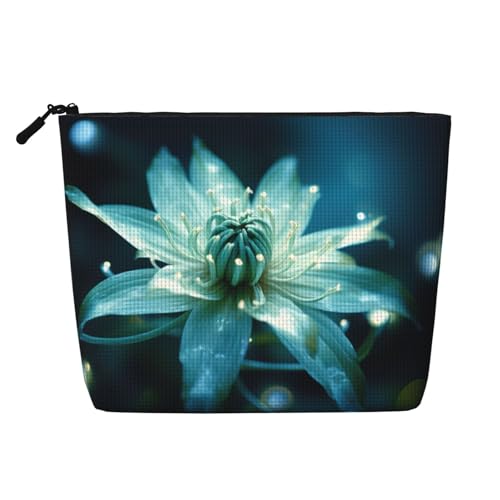 HDSKFNS Kosmetiktasche mit hellem Blumendruck, Make-up-Tasche für Damen, Reise-Make-up-Tasche mit Reißverschluss, ideal für den täglichen Gebrauch, Reisen, Schwarz, Einheitsgröße von HDSKFNS