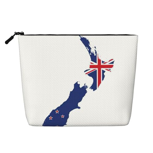 HDSKFNS Kosmetiktasche mit neuseeländischer Flagge, bedruckt, Make-up-Tasche für Damen, Reise-Make-up-Tasche mit Reißverschluss, ideal für den täglichen Gebrauch und Reisen von HDSKFNS