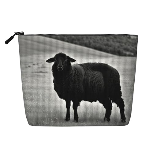 HDSKFNS Kosmetiktasche mit niedlichem Schaf-Lamm-Druck, Make-up-Tasche für Damen, Reise-Make-up-Tasche mit Reißverschluss, ideal für den täglichen Gebrauch auf Reisen von HDSKFNS