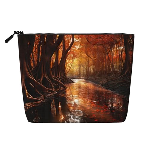 HDSKFNS Kosmetiktasche mit rotem Baumdruck, Make-up-Tasche für Damen, Reise-Make-up-Tasche mit Reißverschluss, ideal für den täglichen Gebrauch auf Reisen von HDSKFNS