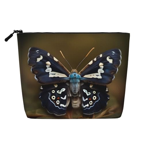HDSKFNS Kosmetiktasche mit schönem Mottenflügel-Aufdruck, Make-up-Tasche für Damen, Reise-Make-up-Tasche mit Reißverschluss, ideal für den täglichen Gebrauch auf Reisen von HDSKFNS