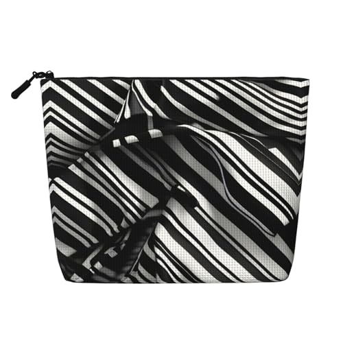 HDSKFNS Kosmetiktasche mit schwarz-weißem Karomuster, Make-up-Tasche für Damen, Reise-Make-up-Tasche mit Reißverschluss, ideal für den täglichen Gebrauch, Reisen, Schwarz, Einheitsgröße von HDSKFNS