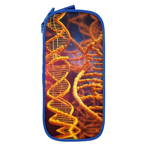 HDSKFNS Niedliches Federmäppchen mit DNA-Kette, Fotodruck, großes Fassungsvermögen, Federmäppchen, Reißverschluss, Stiftebox, Oxford-Stoff von HDSKFNS