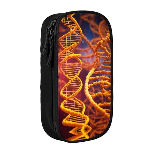HDSKFNS Niedliches Federmäppchen mit DNA-Kette, Fotodruck, großes Fassungsvermögen, Federmäppchen, Reißverschluss, Stiftebox, Oxford-Stoff von HDSKFNS