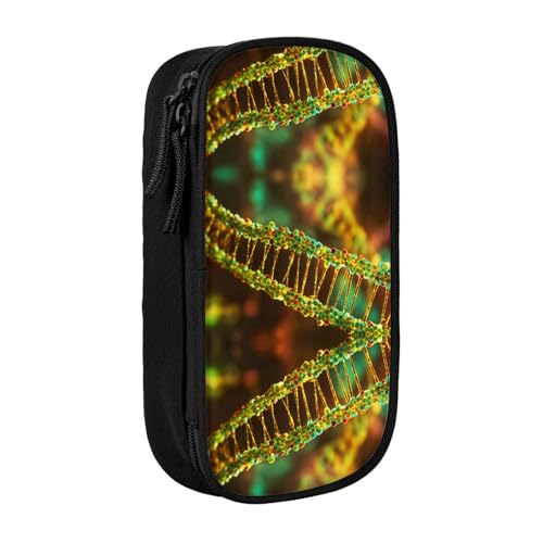 HDSKFNS Niedliches Federmäppchen mit DNA-Kette, Fotodruck, großes Fassungsvermögen, Federmäppchen, Reißverschluss, Stiftebox, Oxford-Stoff von HDSKFNS