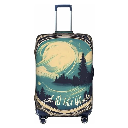 HDSKFNS Not All Who Wander Are Lost 1 Bedruckte Kofferabdeckung für Gepäck, Kofferabdeckung, Reisegepäckabdeckung, passend für 45,7 - 81,3 cm große Koffer, weiß, M von HDSKFNS