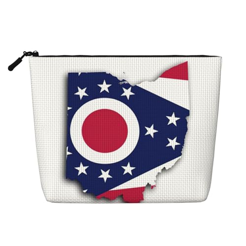 HDSKFNS Ohio Kosmetiktasche mit Staatsflaggen-Druck, Make-up-Tasche für Damen, Reise-Make-up-Tasche mit Reißverschluss, ideal für den täglichen Gebrauch auf Reisen von HDSKFNS