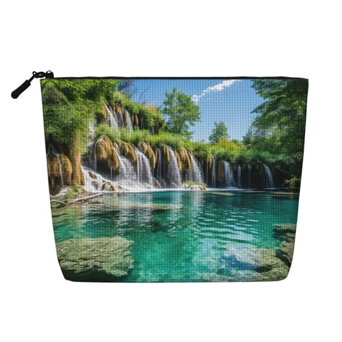 HDSKFNS Plitvice Kosmetiktasche mit Nationalpark-Aufdruck, Make-up-Tasche für Damen, Reise-Make-up-Tasche mit Reißverschluss, ideal für den täglichen Gebrauch und Reisen von HDSKFNS