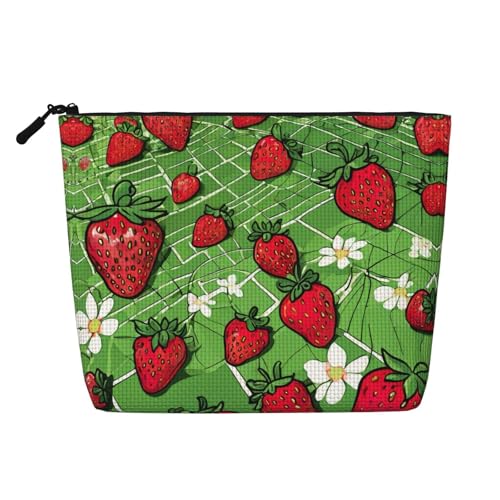 HDSKFNS Strawberry Fields 02 Kosmetiktasche, Make-up-Tasche für Damen, Reise-Make-up-Tasche mit Reißverschluss, ideal für den täglichen Gebrauch und Reisen von HDSKFNS