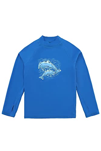 HDTIYUYP Badeshirt UV Jungen Kinder - UV Schutz Shirt Langram Schwimm Tshirt Kind Rashguard Surfer Tshirt Strand Shirt mit Daumenloch Royal 13 Jahre von HDTIYUYP