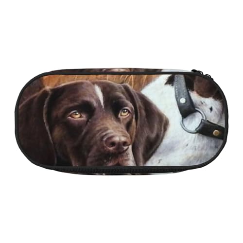 Deutscher Kurzhaar-Vorstehhund im Herbst Bleistiftbeutel Stiftetui Tragbare Bleistifttasche Mit Reißverschluss Kosmetiktasche Tasche von HDTVTV