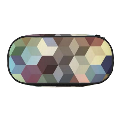 HDTVTV Abstrakte Farbwürfel Lila Druck Bleistiftbeutel Stiftetui Tragbare Bleistifttasche Mit Reißverschluss Kosmetiktasche Tasche von HDTVTV