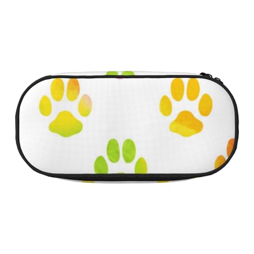 HDTVTV Aquarell Hundepfote Bleistiftbeutel Stiftetui Tragbare Bleistifttasche Mit Reißverschluss Kosmetiktasche Tasche von HDTVTV