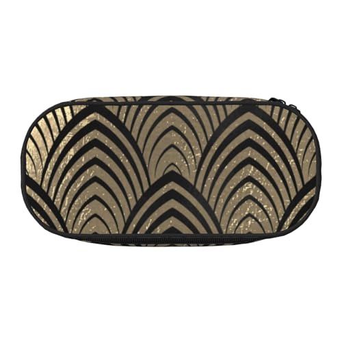 HDTVTV Art Deco Schwarz Bleistiftbeutel Stiftetui Tragbare Bleistifttasche Mit Reißverschluss Kosmetiktasche Tasche von HDTVTV