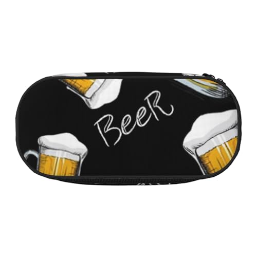 HDTVTV Bierkrug-Muster Bleistiftbeutel Stiftetui Tragbare Bleistifttasche Mit Reißverschluss Kosmetiktasche Tasche von HDTVTV