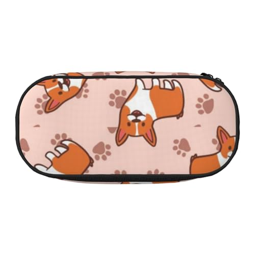 HDTVTV Cartoon-Corgis Bleistiftbeutel Stiftetui Tragbare Bleistifttasche Mit Reißverschluss Kosmetiktasche Tasche von HDTVTV