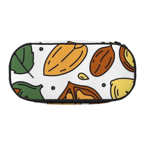 HDTVTV Doodle Style Nüsse Samen Bleistiftbeutel Stiftetui Tragbare Bleistifttasche Mit Reißverschluss Kosmetiktasche Tasche von HDTVTV
