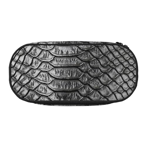 HDTVTV Druck Graue Schlangenhaut Bleistiftbeutel Stiftetui Tragbare Bleistifttasche Mit Reißverschluss Kosmetiktasche Tasche von HDTVTV