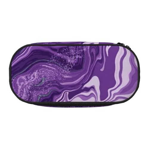 HDTVTV Dunkelvioletter Marmorhintergrund Bleistiftbeutel Stiftetui Tragbare Bleistifttasche Mit Reißverschluss Kosmetiktasche Tasche von HDTVTV