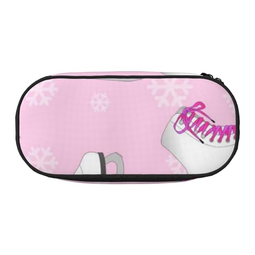 HDTVTV Eislaufen und Schneeflocke Bleistiftbeutel Stiftetui Tragbare Bleistifttasche Mit Reißverschluss Kosmetiktasche Tasche von HDTVTV