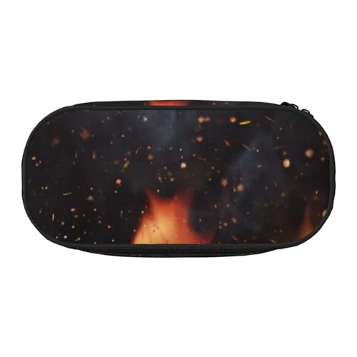 HDTVTV Flammendes Holzkohlegrillmuster Bleistiftbeutel Stiftetui Tragbare Bleistifttasche Mit Reißverschluss Kosmetiktasche Tasche von HDTVTV