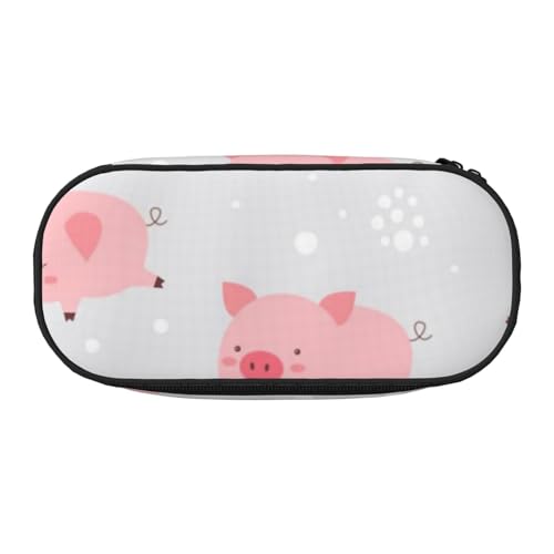 HDTVTV Fröhliche süße kleine Schweinchen Bleistiftbeutel Stiftetui Tragbare Bleistifttasche Mit Reißverschluss Kosmetiktasche Tasche von HDTVTV