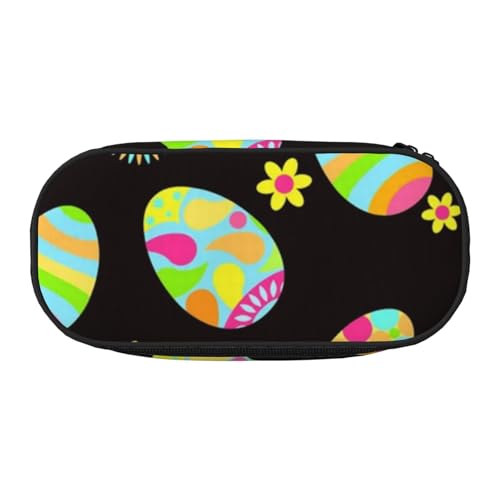 HDTVTV Frohe Ostern Bunte Ostereier Bleistiftbeutel Stiftetui Tragbare Bleistifttasche Mit Reißverschluss Kosmetiktasche Tasche von HDTVTV