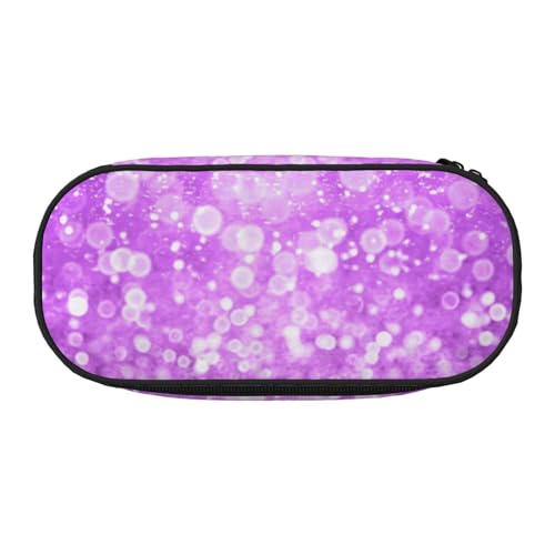 HDTVTV Funkelnder lila Glitzer Bleistiftbeutel Stiftetui Tragbare Bleistifttasche Mit Reißverschluss Kosmetiktasche Tasche von HDTVTV