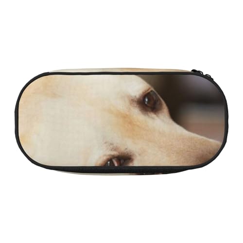 HDTVTV Gelber Labrador Retriever Druck Bleistiftbeutel Stiftetui Tragbare Bleistifttasche Mit Reißverschluss Kosmetiktasche Tasche von HDTVTV