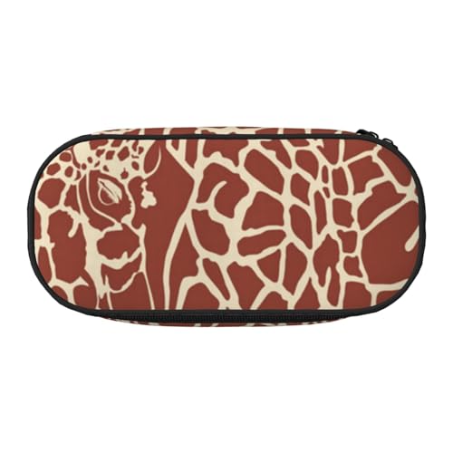 HDTVTV Giraffenhäute und -köpfe Bleistiftbeutel Stiftetui Tragbare Bleistifttasche Mit Reißverschluss Kosmetiktasche Tasche von HDTVTV