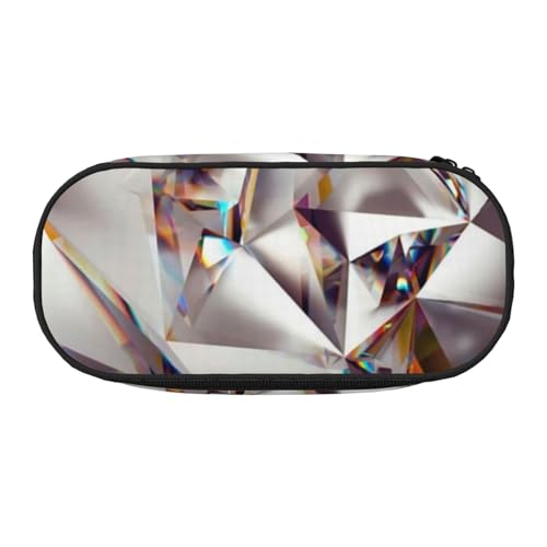 HDTVTV Glitzer Abstraktes Diamant-Kristall-Muster Gedruckt Bleistiftbeutel Stiftetui Tragbare Bleistifttasche Mit Reißverschluss Kosmetiktasche Tasche von HDTVTV