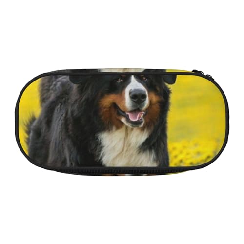 HDTVTV Glücklicher Berner Sennenhund Bleistiftbeutel Stiftetui Tragbare Bleistifttasche Mit Reißverschluss Kosmetiktasche Tasche von HDTVTV