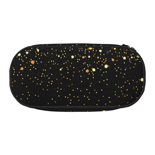 HDTVTV Gold Glitzer Schwarz Cool Modern Bleistiftbeutel Stiftetui Tragbare Bleistifttasche Mit Reißverschluss Kosmetiktasche Tasche von HDTVTV