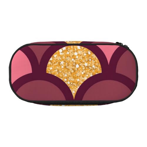 HDTVTV Goldglitzernde Fischschuppe Bleistiftbeutel Stiftetui Tragbare Bleistifttasche Mit Reißverschluss Kosmetiktasche Tasche von HDTVTV