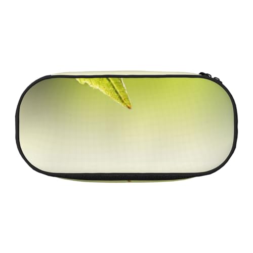 HDTVTV Grünes Blatt, das Sich im Flusswasser spiegelt Bleistiftbeutel Stiftetui Tragbare Bleistifttasche Mit Reißverschluss Kosmetiktasche Tasche von HDTVTV