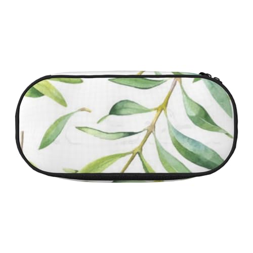 HDTVTV Grünes Blatt Künstlerischer Olivenbaumdruck Bleistiftbeutel Stiftetui Tragbare Bleistifttasche Mit Reißverschluss Kosmetiktasche Tasche von HDTVTV