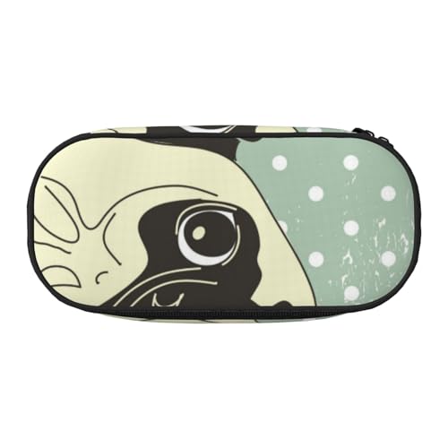 HDTVTV Ich Liebe Möpse Bleistiftbeutel Stiftetui Tragbare Bleistifttasche Mit Reißverschluss Kosmetiktasche Tasche von HDTVTV