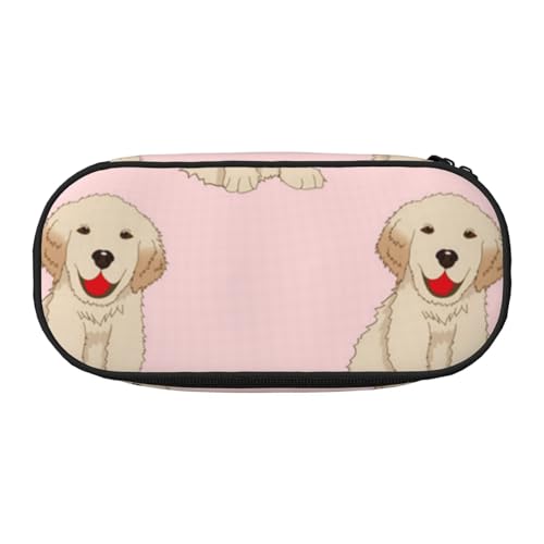 HDTVTV Labrador Golden Retriever Hund Bleistiftbeutel Stiftetui Tragbare Bleistifttasche Mit Reißverschluss Kosmetiktasche Tasche von HDTVTV