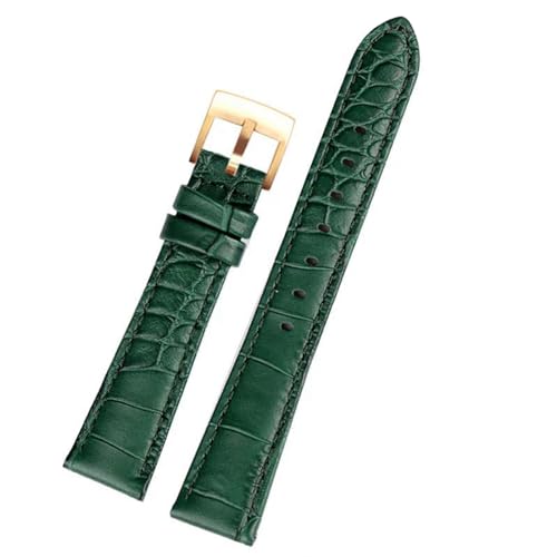 HDTVTV Leder Uhrenband 17mm Leder Austausch Uhrengurt, Grüne Goldschnalle, 17mm von HDTVTV