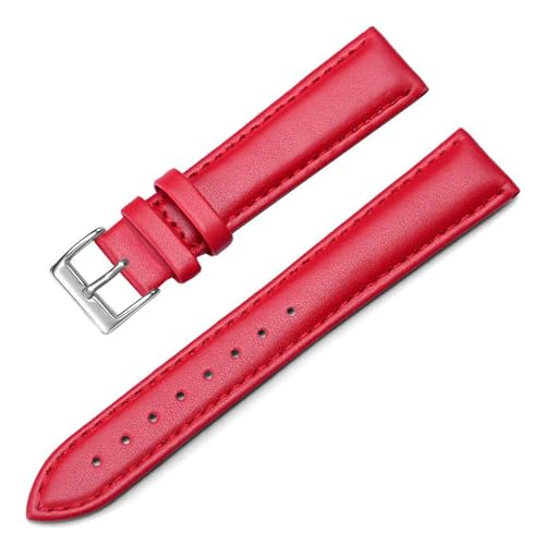 HDTVTV Leder-Uhrengurt 12-22mm Leder Ersatzband mit Stiftschnalle, Rot 1, 22mm von HDTVTV