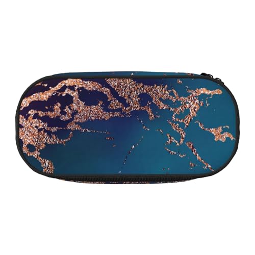 HDTVTV Marble Luxe Decor Dunkelviolett und Blaugrün mit Gold Bleistiftbeutel Stiftetui Tragbare Bleistifttasche Mit Reißverschluss Kosmetiktasche Tasche von HDTVTV