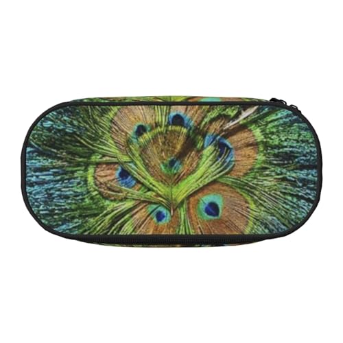 HDTVTV Mode Pfauenfedern Bleistiftbeutel Stiftetui Tragbare Bleistifttasche Mit Reißverschluss Kosmetiktasche Tasche von HDTVTV